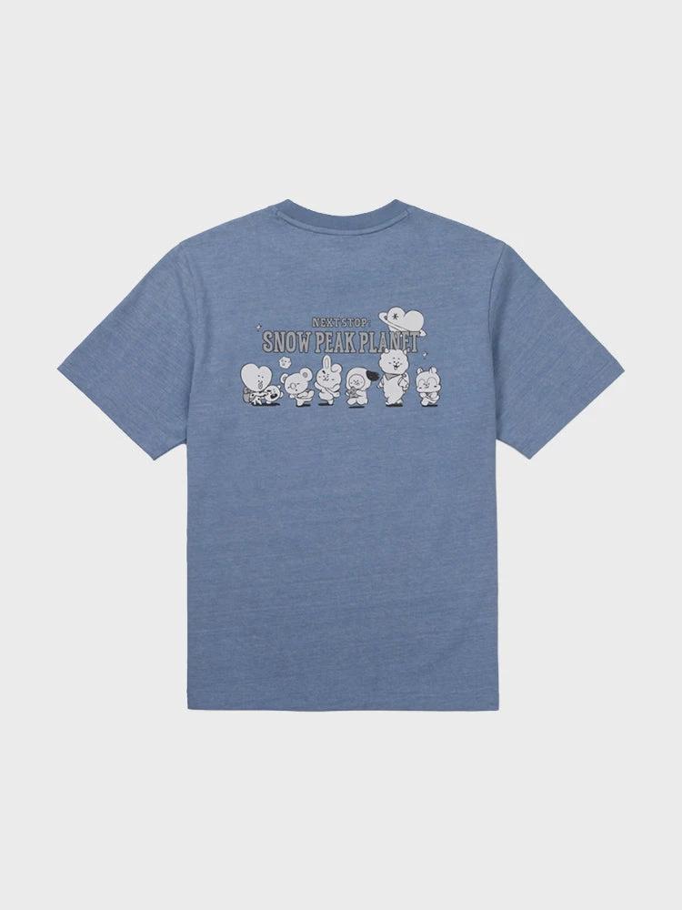 BT21 Snowy Peak Graphic Short Sleeve T-Shirt (BLUE)