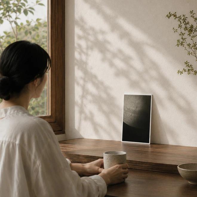 Mini Poster (White Porcelain Dalhangarae) - National Museum of Korea Specialized Product