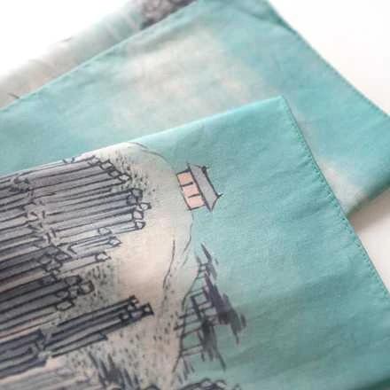 Handkerchief with Joseon Dynasty Realistic Landscape Painting (Album with Seascape)