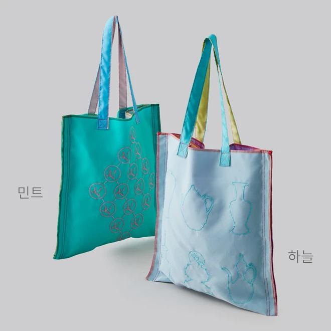Celadon Embroidered Bag (Large) - Collaborative Product with Korean Craft and Design Foundation