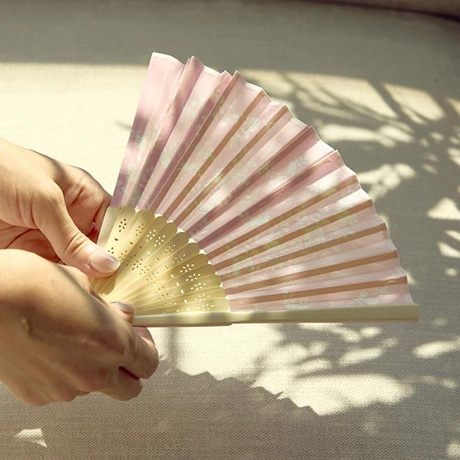 Fabric Fan (Mother-of-Pearl, Pink)