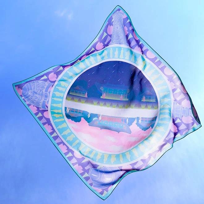 Dongung and Wolji Recycled Square Scarf - Gyeongju National Museum Specialty Product