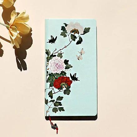 Special Hardcover Notebook (Flowers and Butterflies/Soft Green)