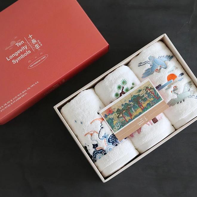 Ten Longevity Symbols Towel Set 3 Types (Individual Purchase)