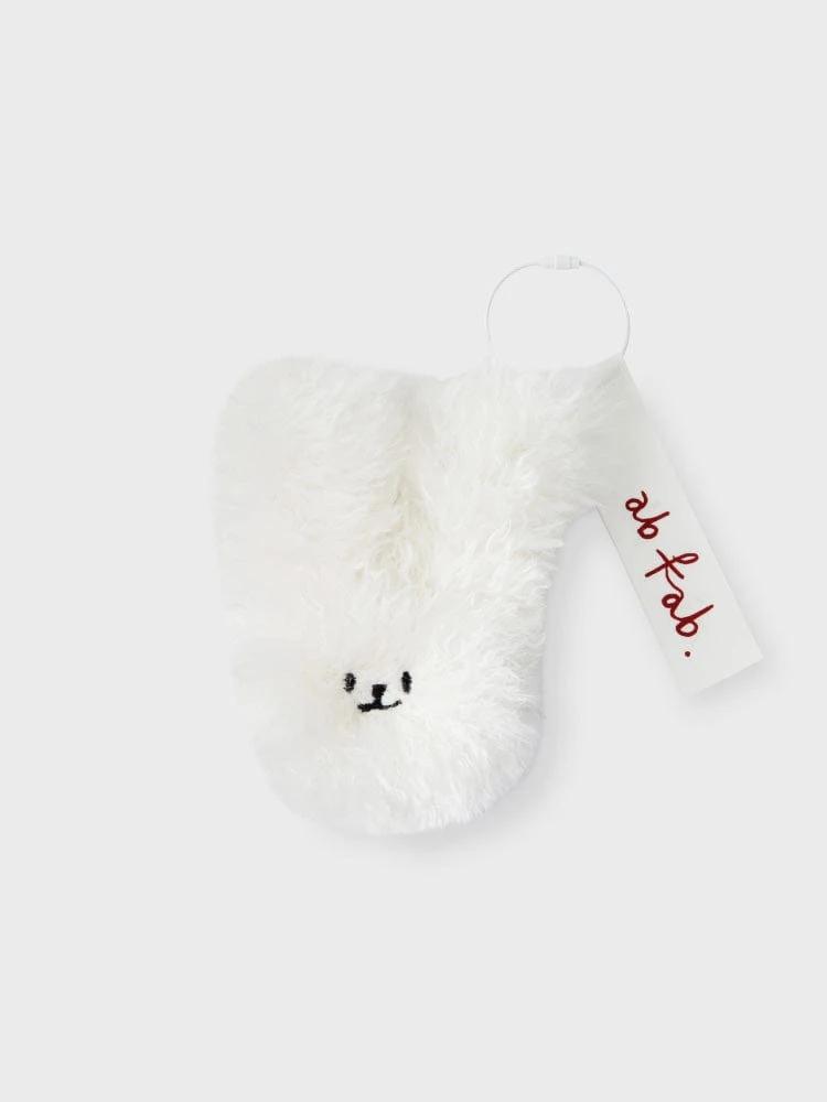 AB Pav Sugar Bunny Keychain White
