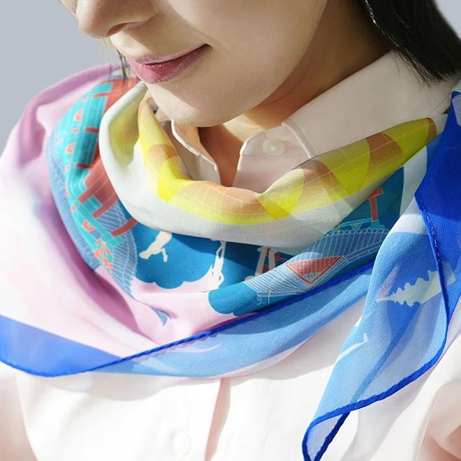 Donggung Palace and Wolji Pond Recycled Scarf (Diamond) - National Gyeongju Museum Specialty Product