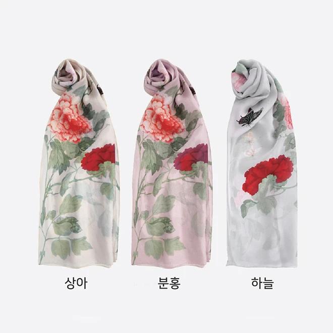 Butterfly and Flower Silk Scarf