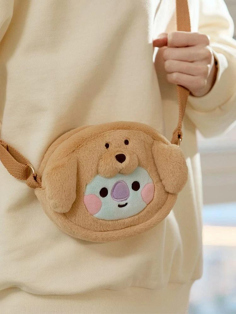 BT21 KOYA BABY Fluffy Face Plush Crossbody Bag