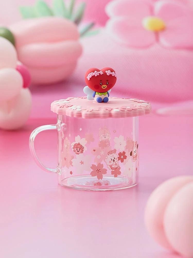 BT21 TATA BABY Spring Fairy Glass Cup & Lid (430ml)