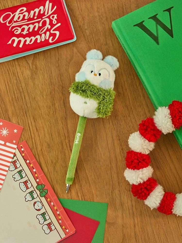 BT21 MANG mini minini petit Holiday Snowman Plush Gel Pen
