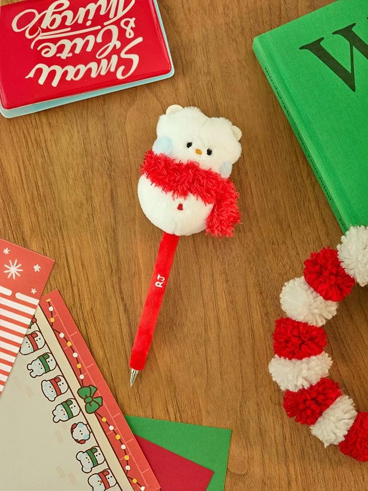 BT21 RJ Mini Minini Petit Holiday Snowman Plush Toy Gel Pen