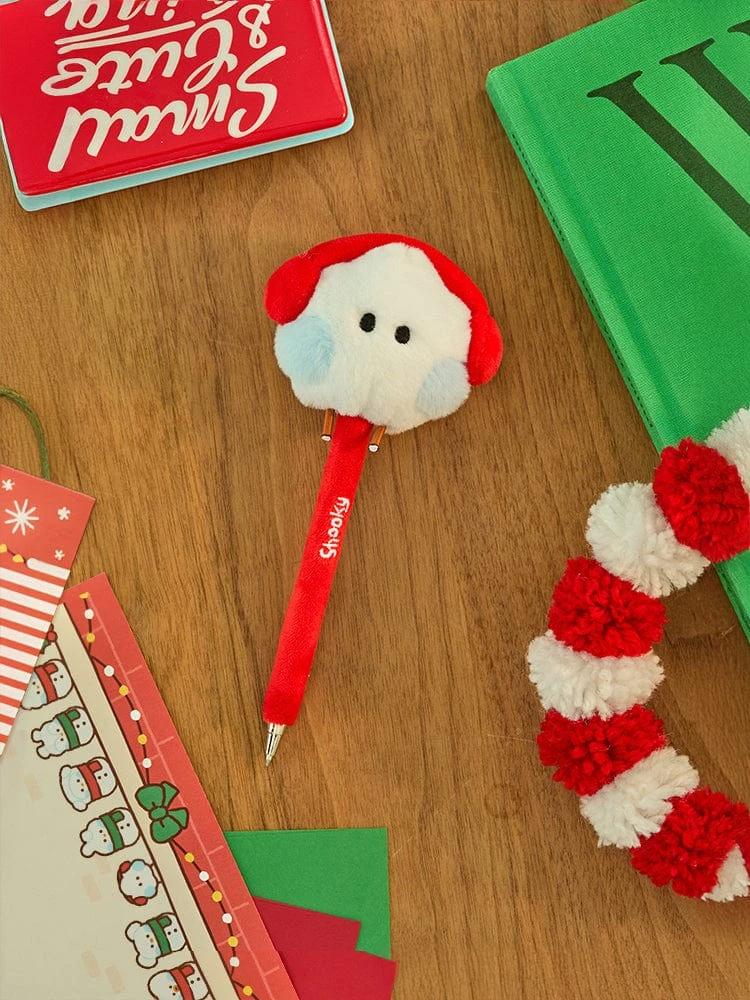 BT21 SHOOKY mini minini petit Holiday Snowman Plush Gel Pen