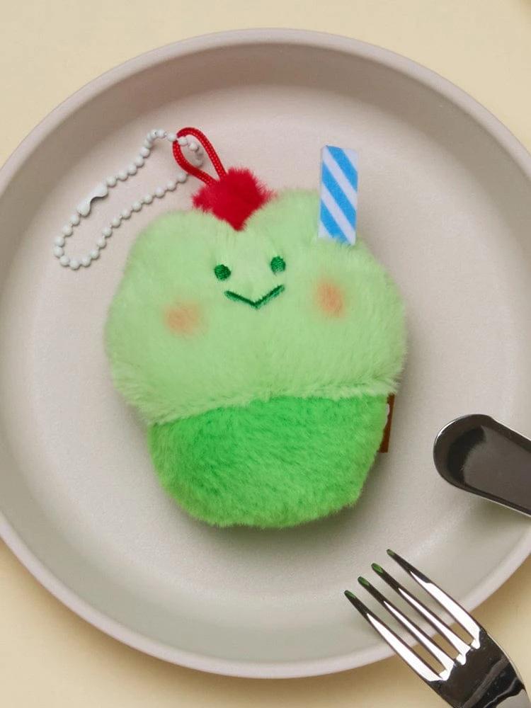 LINE FRIENDS minini Dessert Cafe Leni Melon Soda Plush Keychain