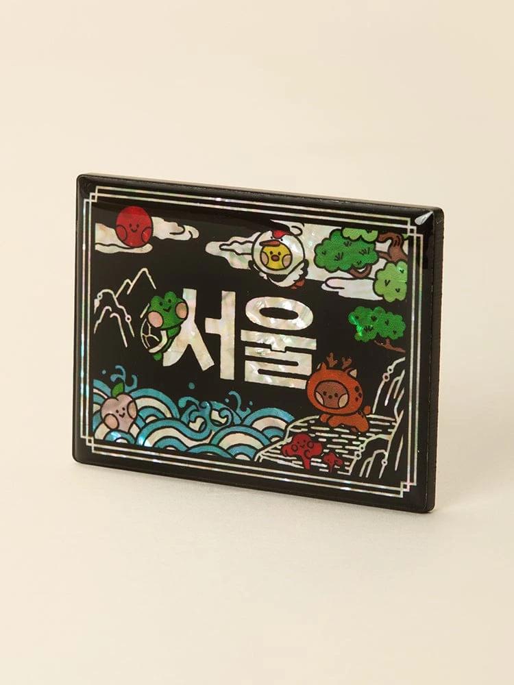 LINE FRIENDS minini K-Souvenir Nacre Magnet Ten Symbols of Longevity