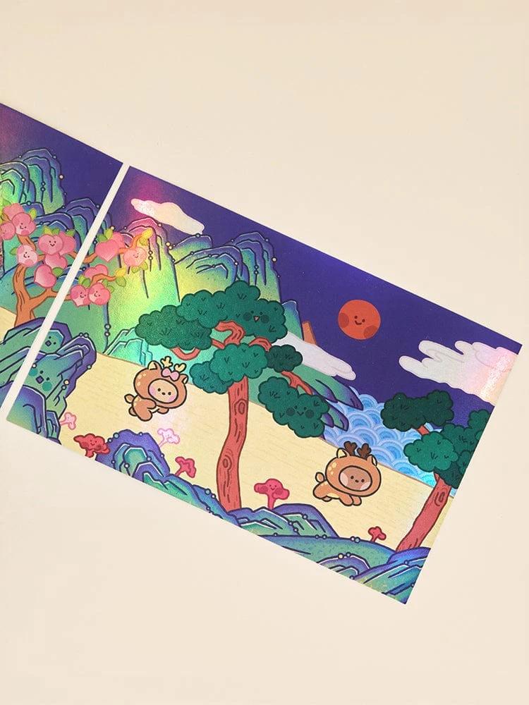 LINE FRIENDS minini Bunini & Chonini K-souvenir postcard Ten Symbols of Longevity