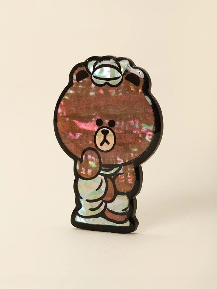 LINE FRIENDS BROWN K-Souvenir Bangsasuyusan Mother-of-Pearl Magnet