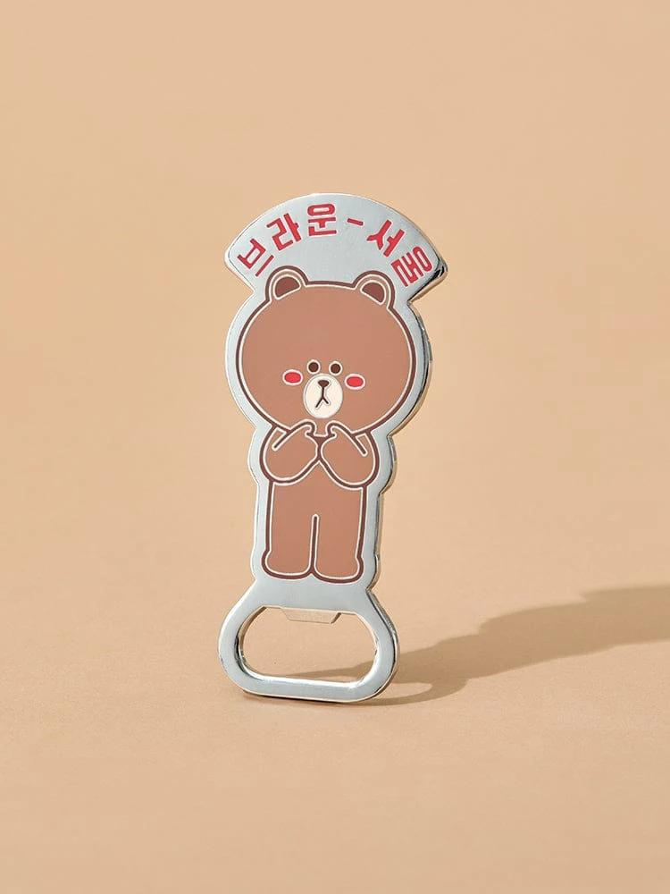 LINE FRIENDS BROWN Seoul Edition Metal Magnet Opener