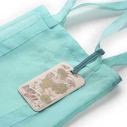 Bird and Flower Travel Bag Tag (Light Green)
