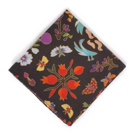 Single-layer bojagi with embroidery gray