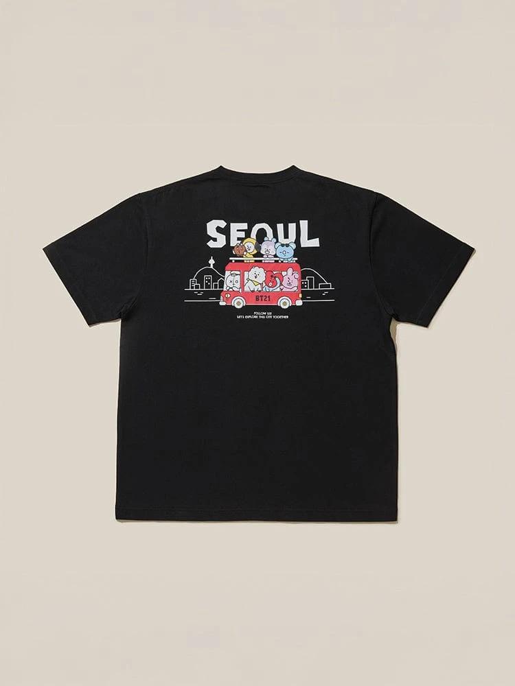 BT21 Seoul Edition Short Sleeve T-Shirt Black