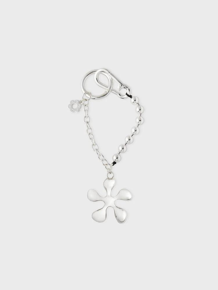 Colle Metal Long Beads Keyring Silver