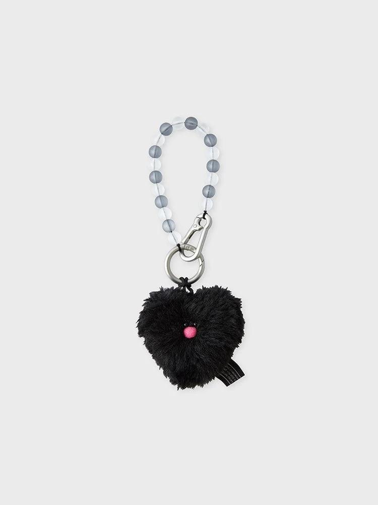 COLLER Heart Furry Keyring Black