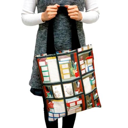 Bookshelf Pattern Fabric Bag