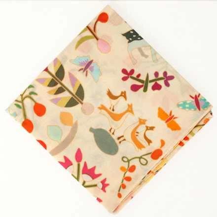 Single-layer Bojagi with Embroidered Pattern Beige