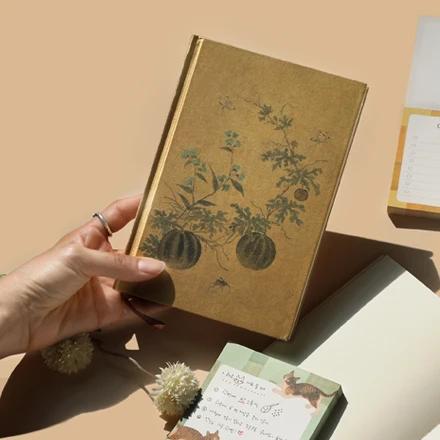 Insects and Plants Silk Hardcover Notebook (Watermelon)