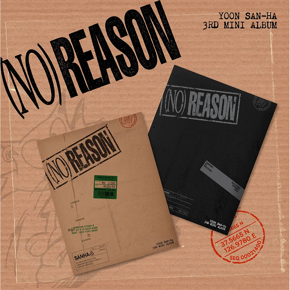 SET: 2 Albums - Yoon San Ha - 3RD MINI ALBUM [NO REASON] (UNDEFINED VER. / UNBOUND VER.)