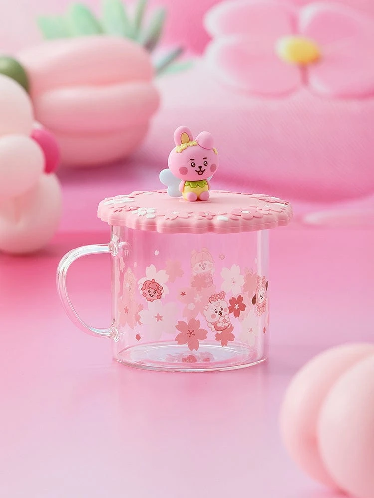 BT21 COOKY BABY Spring Fairy Glass Cup & Lid (430ml)