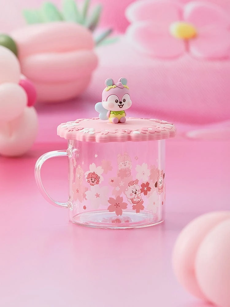 BT21 MANG BABY Spring Fairy Glass Cup & Lid (430ml)