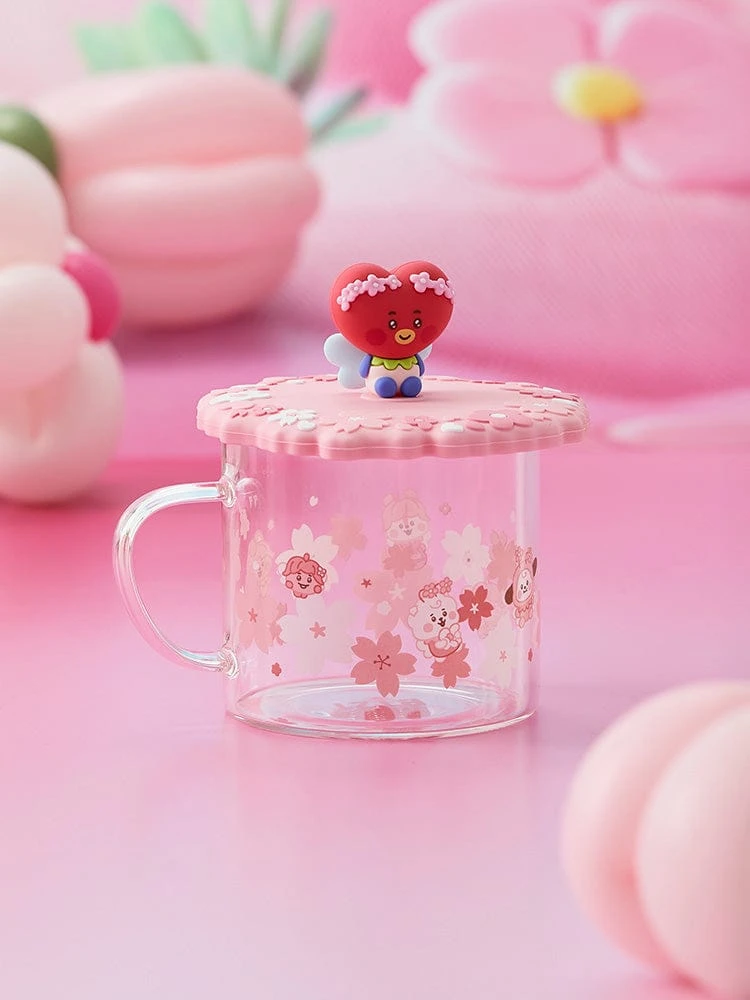 BT21 TATA BABY Spring Fairy Glass Cup & Lid (430ml)