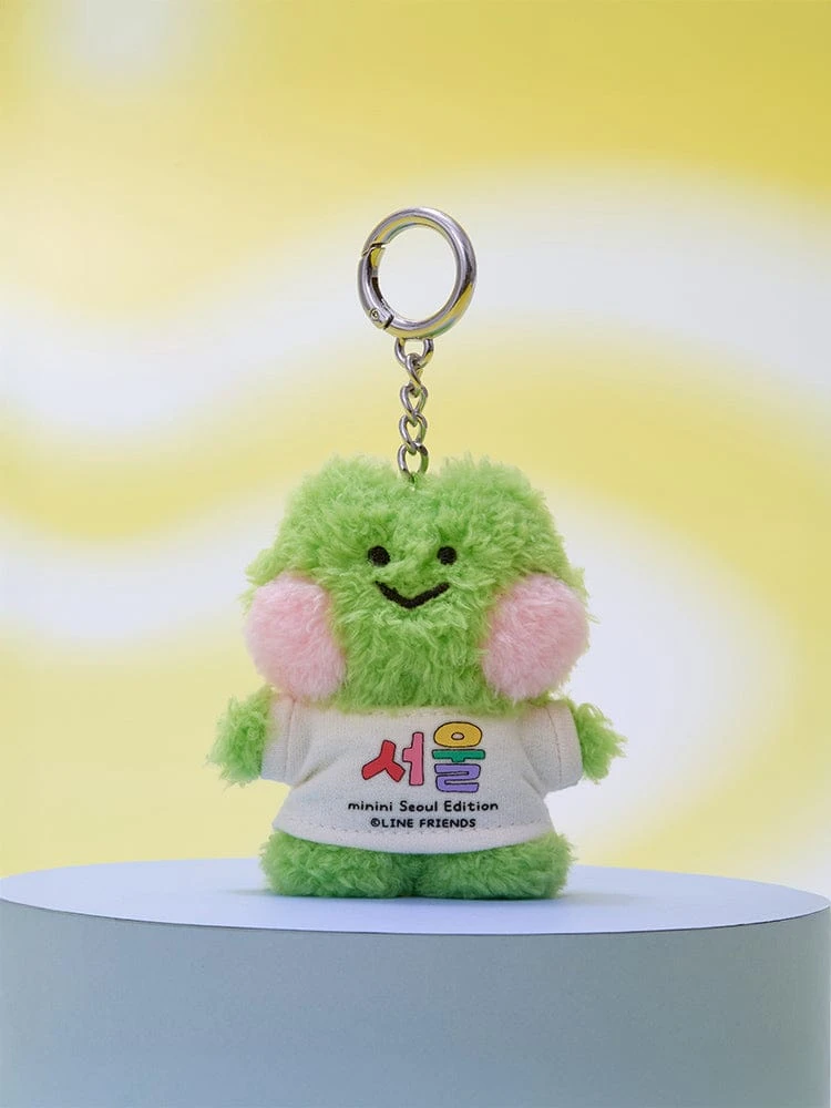 LINE FRIENDS minini City Edition Renini Seoul T-shirt Plush Keychain
