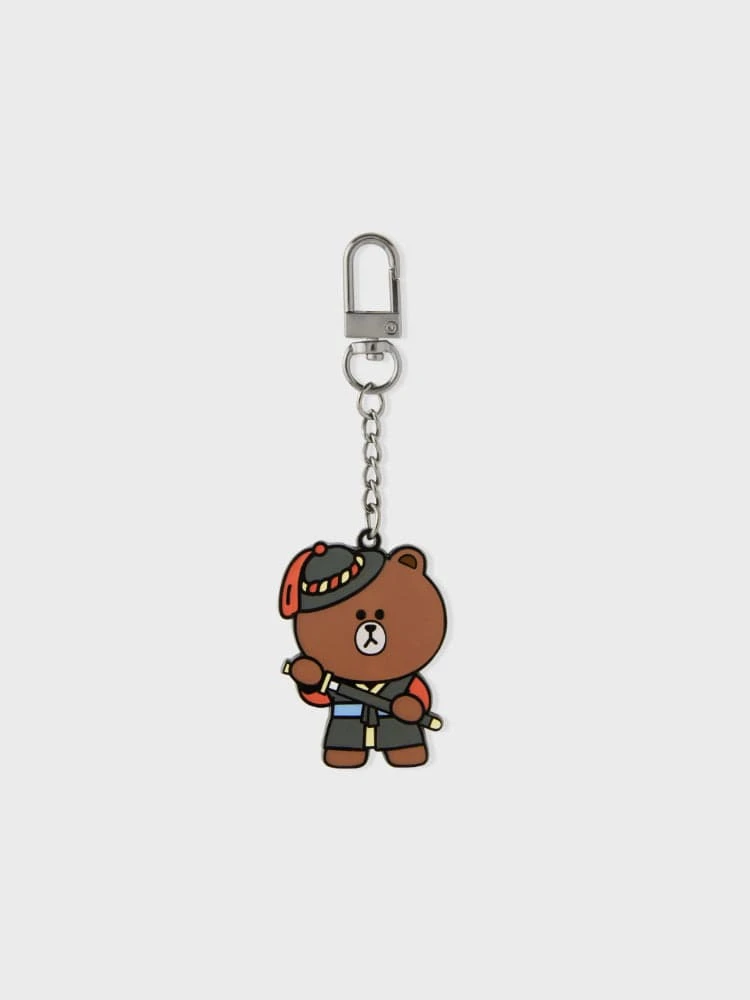 LINE FRIENDS Brown Tourist Metal Keychain