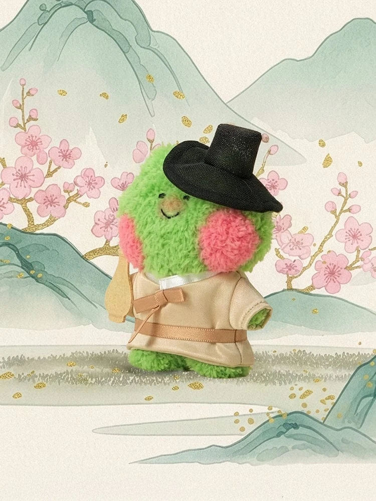 LINE FRIENDS minini Renini K-souvenir Drunk Scholar Plush Keychain