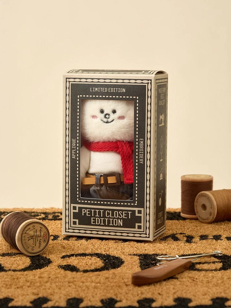 LINE FRIENDS Cony Petit Basic Doll Keyring & Closet Red Shawl Set