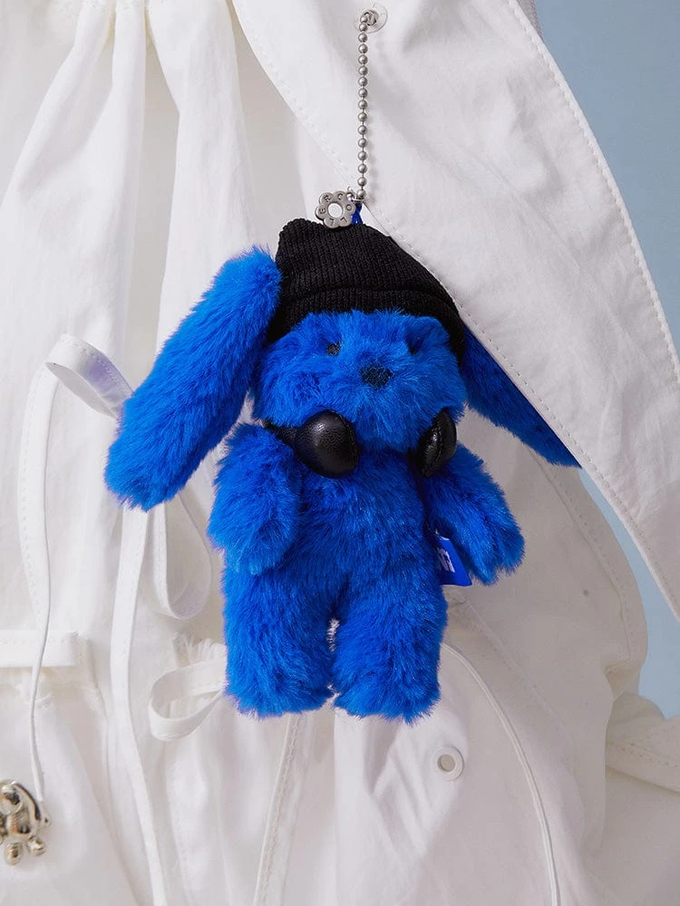 NJ X Colle Furry Bunny Plush Keyring (TIDE BLUE)